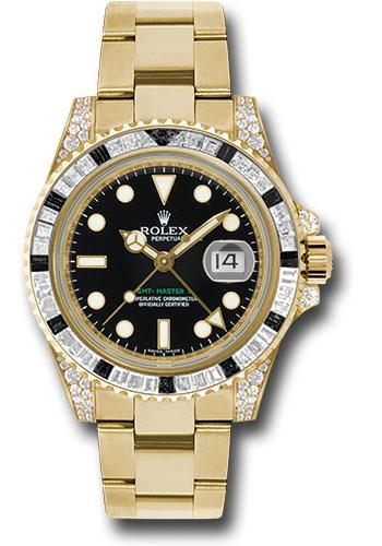 Rolex Yellow Gold GMT-Master II 40 Watch Diamond And Black Sapphire