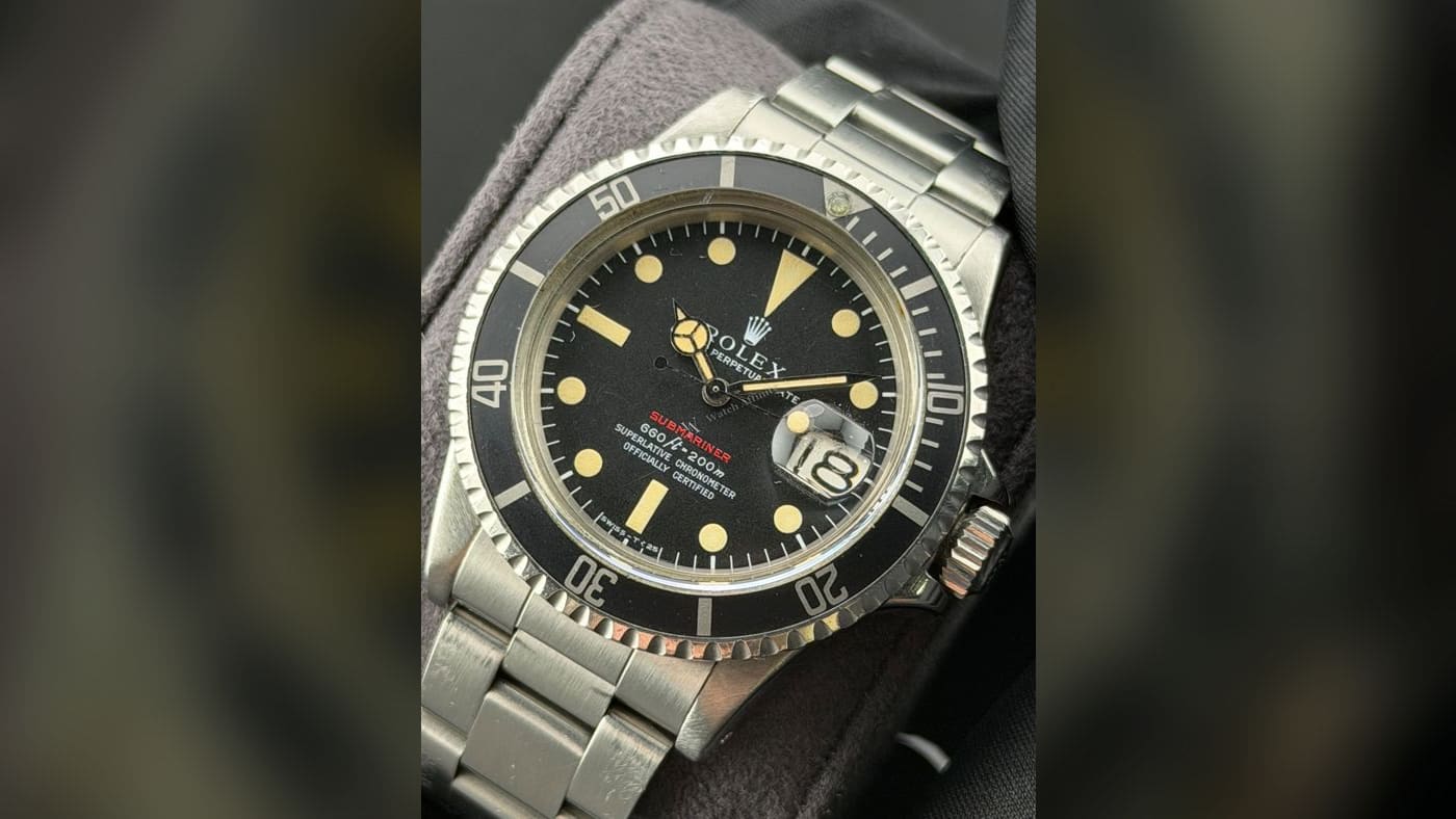 Rolex Submariner Date Vintage 'Red Sub' Era 1680, photographed at Watch Affinity in San Antonio