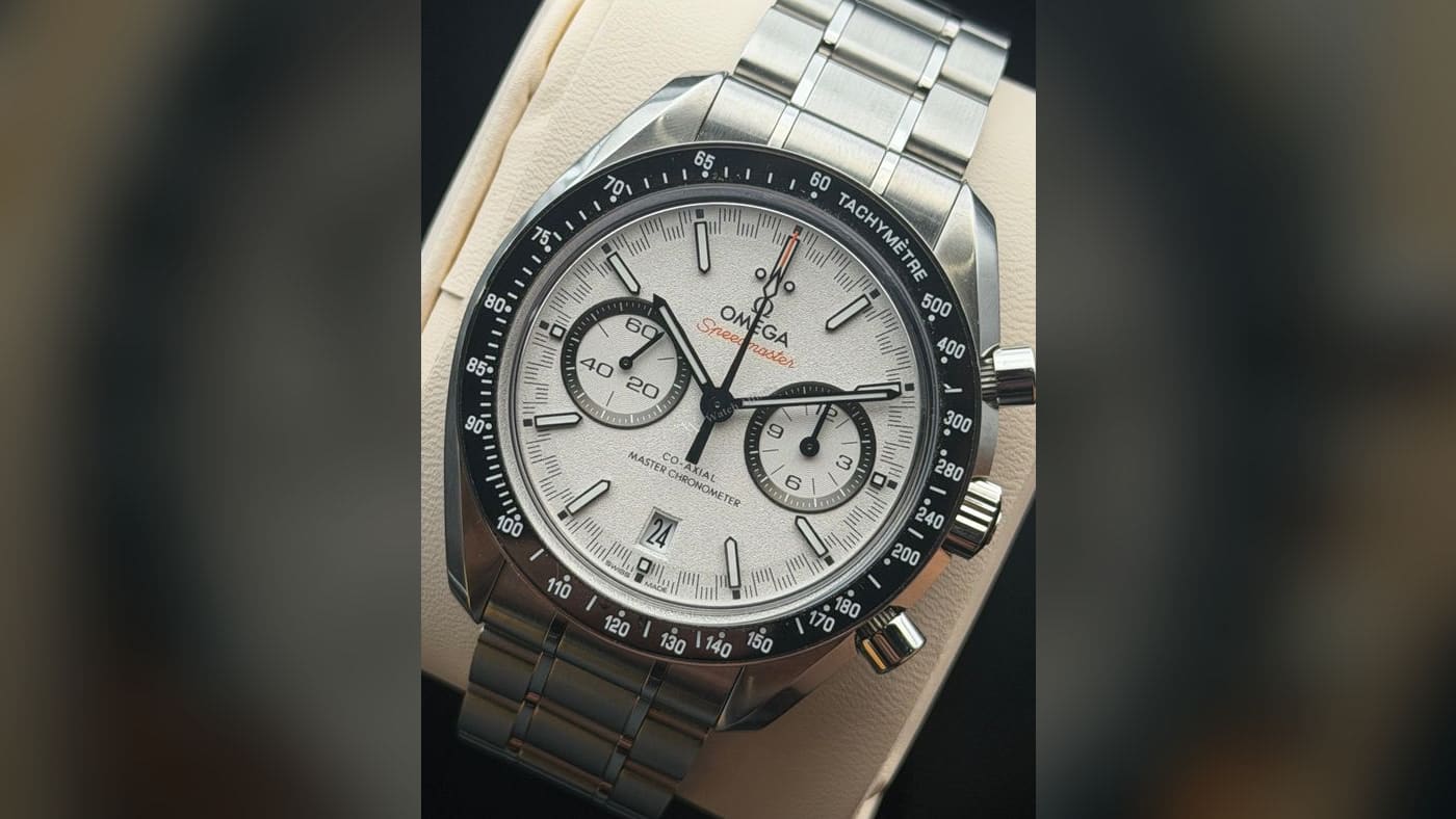 Omega Speedmaster Racing 329.30.44.51.04.001, photographed at Watch Affinity in San Antonio