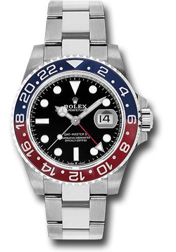 Rolex Rolex Steel GMT-Master II 40 Watch - Blue And Red Pepsi Bezel - Black Dial - Oyster Bracelet - 126710BLRO