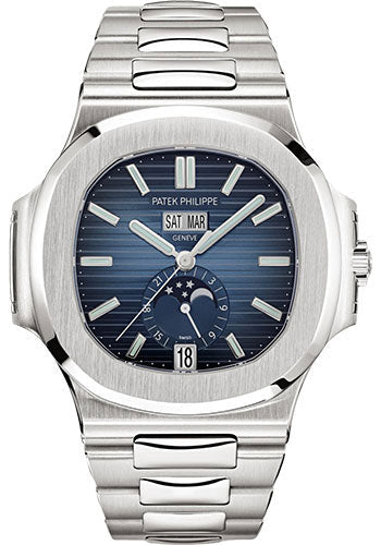 Patek Philippe Nautilus Annual Calendar Moon Phases - 40.5 mm - Steel - Blue Dial - 5726/1A-014