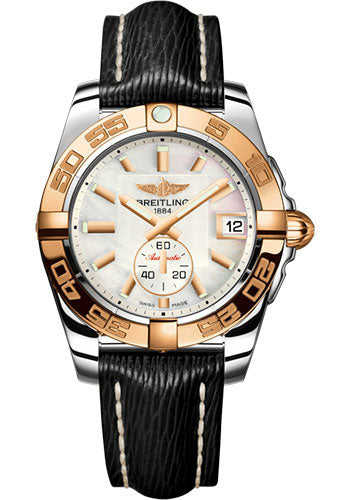 Breitling Galactic 36 Automatic Watch - Steel & rose Gold - Pearl Dial - Black Sahara Strap - C3733012/A724/213X/A16BA.1