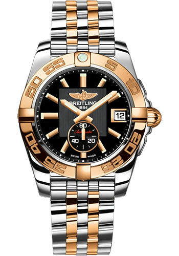 Breitling Galactic 36 Automatic Watch - Steel and 18K Rose Gold - Black Dial - Metal Bracelet - C37330121B1C1
