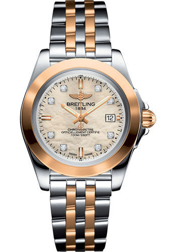 Breitling Galactic 32 Sleek Watch - Steel & rose Gold - Mother-Of-Pearl Diamond Dial - Steel And Rose Gold Bracelet - C7133012/A803/792C