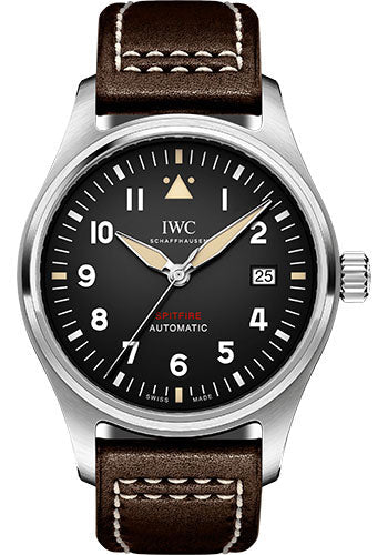 IWC Pilot's Watch Automatic Spitfire - 39.0 mm Stainless Steel Case - Black Dial - Brown Calfskin Strap - IW326803