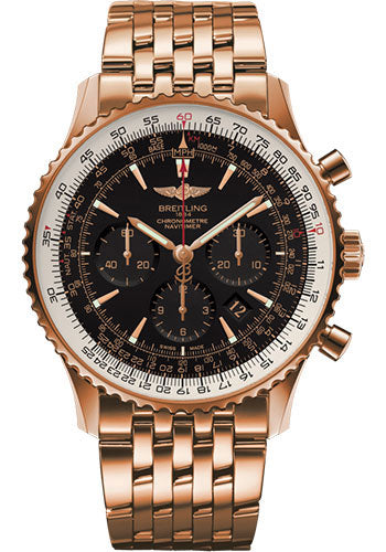 Breitling Navitimer 01 (46 mm) Watch - Red Gold - Black/Gold Dial - Red Gold Bracelet Limited Edition - RB0127E6/BF16/443R