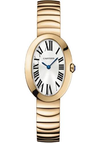 Cartier Baignoire Watch - Small Pink Gold Case - Gold Bracelet - W8000005