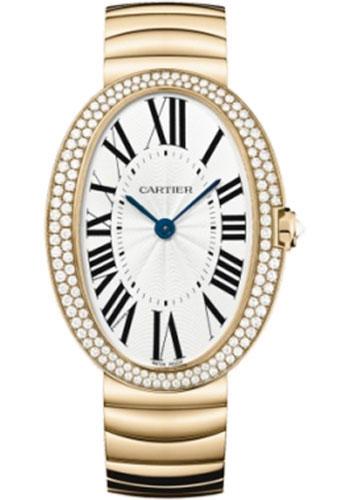 Cartier Baignoire Watch - Large Pink Gold Diamond Case - Gold Bracelet - WB520003