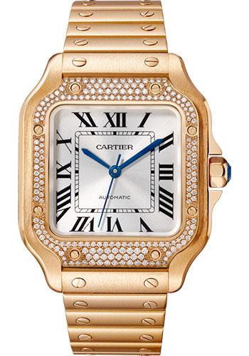 Cartier Santos de Cartier Watch - 35.1 mm Pink Gold Case - Diamond Bezel - WJSA0009