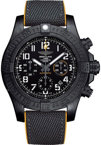 Breitling Avenger Hurricane 45 Watch - Breitlight® Case - Volcano Black Dial - Anthracite and Yellow Military Rubber Strap - XB0180E4/BF31-military-rubber-anthracite-yellow-deployant