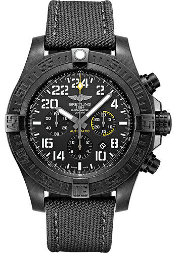 Breitling Avenger Hurricane Watch - Breitlight - Volcano Black Dial - Black Military Strap - Tang Buckle - XB1210E41B1W1
